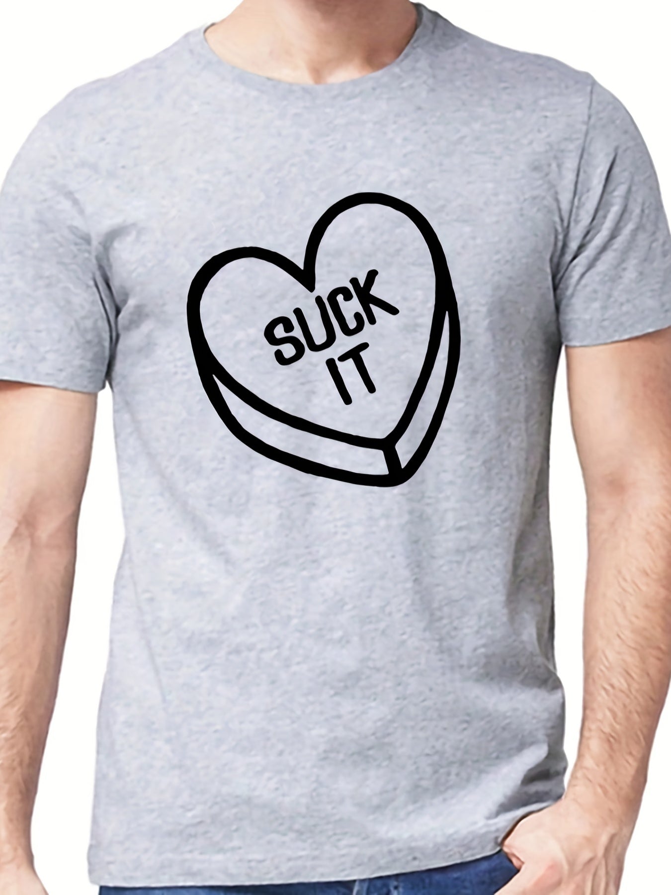 Men's Suck It Print T shirt Casual Tee