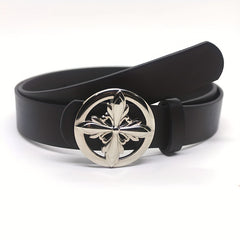 Hollow Out Buckle Belt Vintage PU Leather Jeans Belt Women