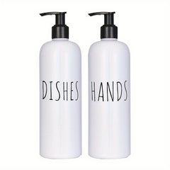 2pcs 500ml Reusable Soap Dispenser Bottles for Kitchen and Bathroom