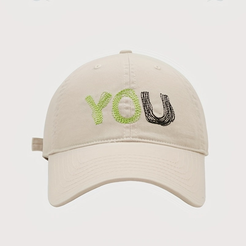 YOU Embroidery Baseball Cap Solid Casual Sun Hat Unisex Adjustable Dad Hats