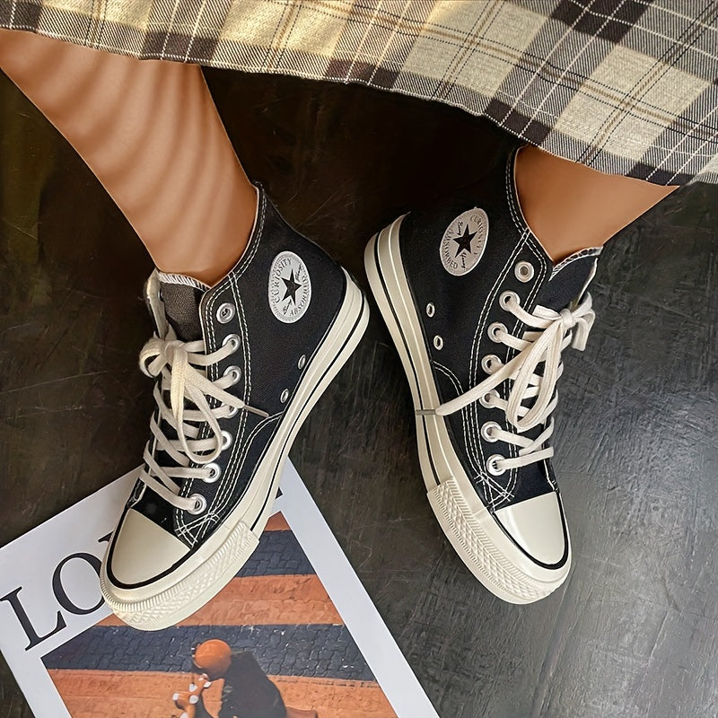 Women's Classic High Top Canvas Shoes Casual Lace Up Outdoor Sneakers