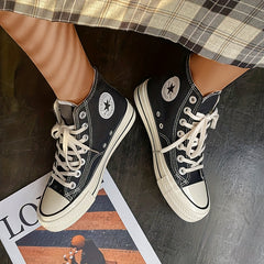 Women's Classic High Top Canvas Shoes Casual Lace Up Outdoor Sneakers