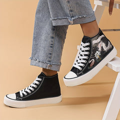 Girl's Dragon Pattern Skate Shoes Comfy Non Slip Casual Breathable Sneakers