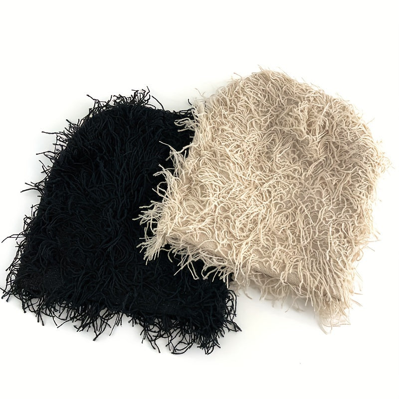 Street Knit Hat Tassel Balaclava Ski Mask For Couple
