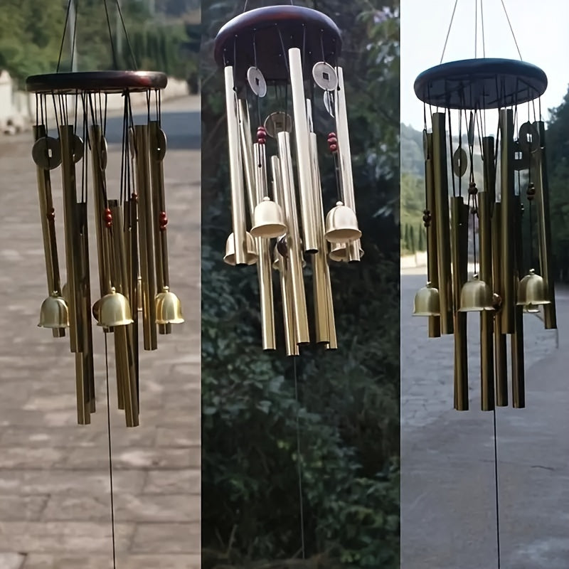 Solid Wood Bronze Wind Chimes Rust-proof Outdoor Decoration
