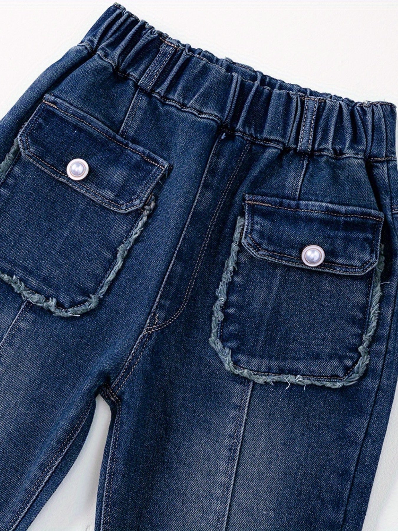 Girl's Flared Jeans with Bowknot - Youth Casual Clothing
