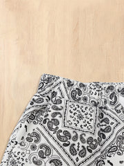 Boys Cotton Paisley Graphic Casual Shorts - Summer Style