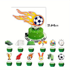 13pcs Football Sports Themed Cupcake Decorations for Birthday Party