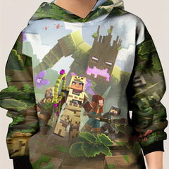 3D Warrior Team Pattern Hoodie For Kids Casual Pullover Hooded Long Sleeve Top