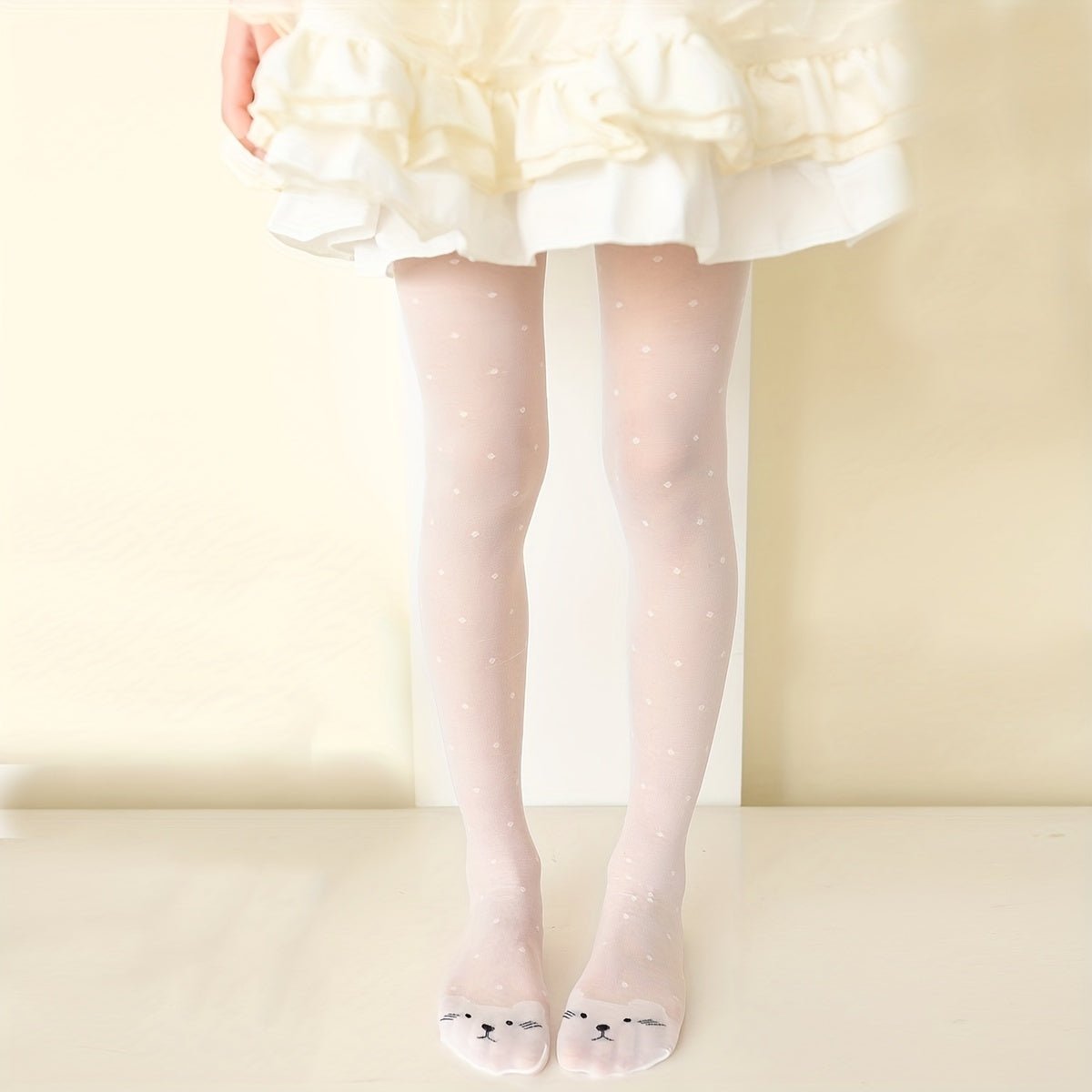 Cat Print Girls Leggings for Spring Summer