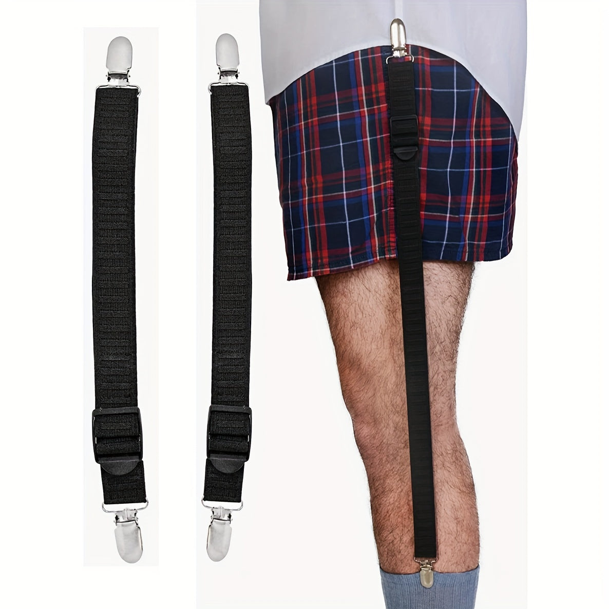 Adjustable Shirt Stays Military Elastic Garter Straps