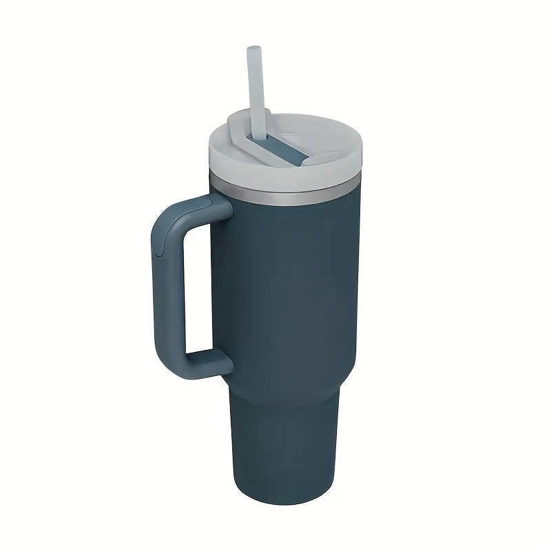40oz Tumbler With Straw And Handle Stainless Steel Vacuum Flask