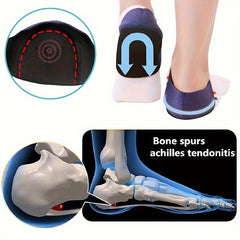 2 Pairs Silicone Heel Sleeve Plantar Fascia Heel Warmth Gel Protective Sleeve