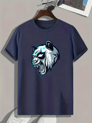 Panda Print Men's Graphic T-shirt Casual Comfy Tees For Summer