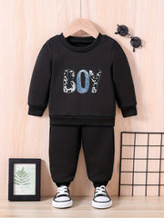 Baby Casual Outfit Long Sleeve Sweatshirt Trousers Set