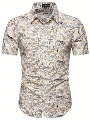 Casual Paisley Pattern Short Sleeve Shirt Men s Hawaiian Shirt