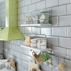 Golden Double Layer Storage Rack Wall Mounted Hook Rack
