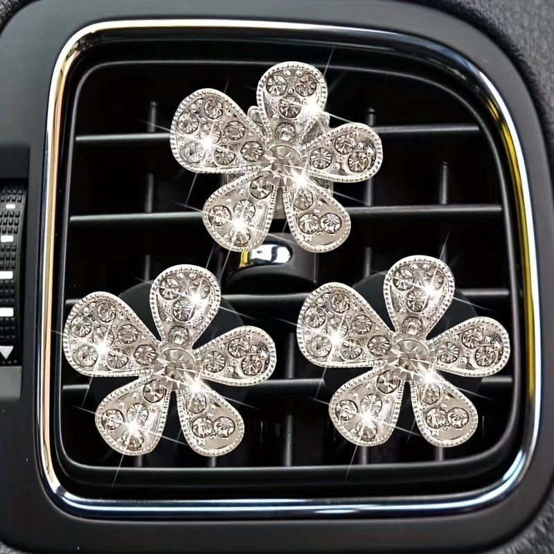 Rhinestone Petal Car Air Outlet Decoration