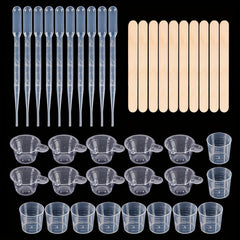 40-Piece Resin Casting Tools Kit - Measuring Cups, Droppers, Wooden Sticks