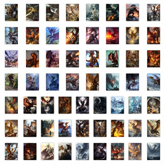 63pcs Dragon Vinyl Stickers Decals for Laptops Skateboards Scrapbooking