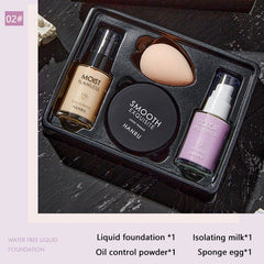 4 Pack Isolation Liquid Foundation Concealer Loose Powder Set