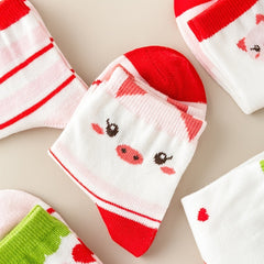 Girls Strawberry Pattern Sweet Socks for All Seasons
