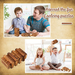 Wooden Secret Puzzle Box for Adults - Hidden Compartments