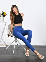 High Waist Skinny Jeans Stretchy Denim Pants