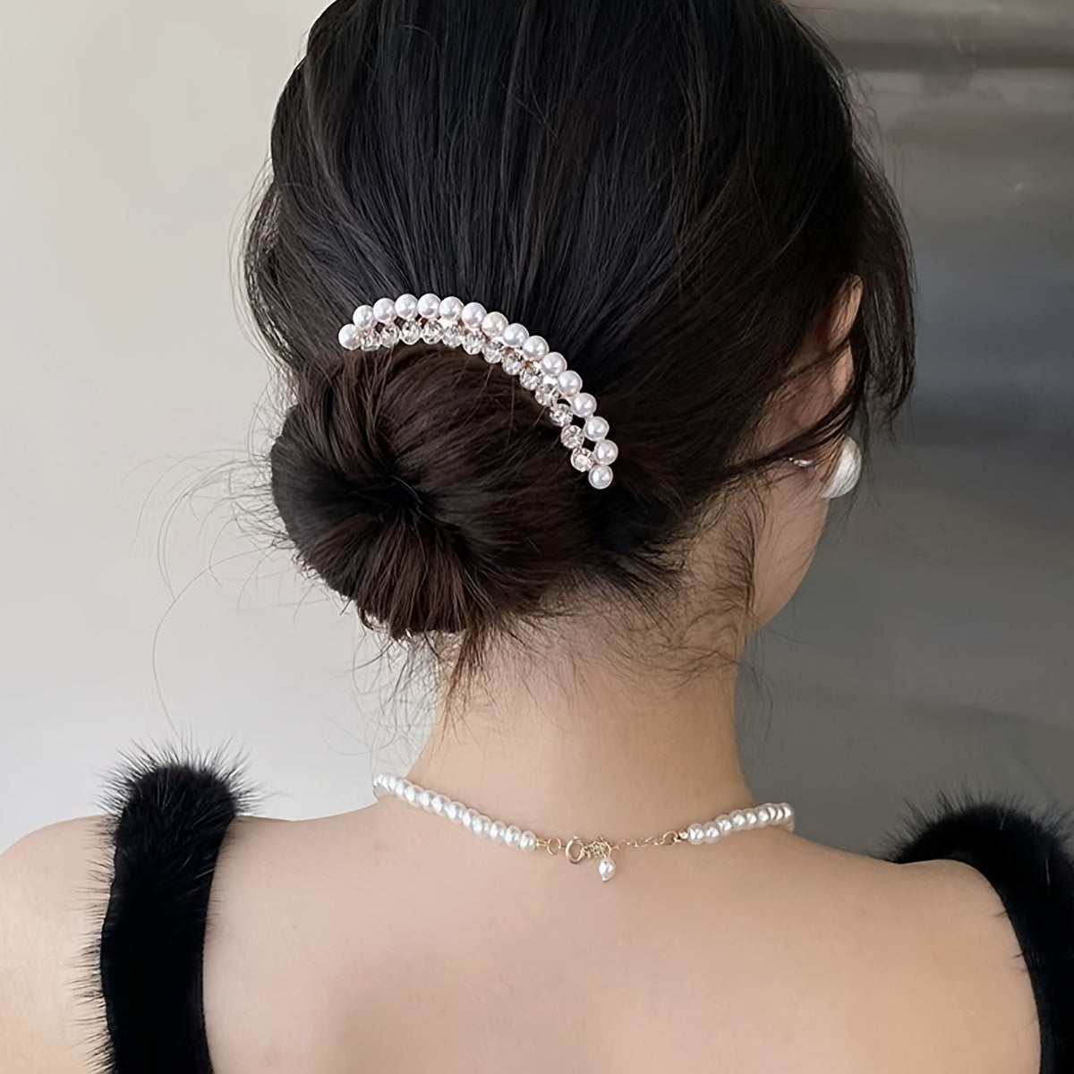 Faux Pearl Rhinestone Hairpin Hair Stick Year Gift Women Girls Accessories