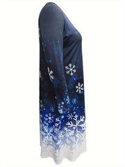 Plus Snowflake Print Maxi Dress