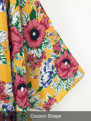 Floral V Neck Cover Up Shirt Rah Guard Kimono