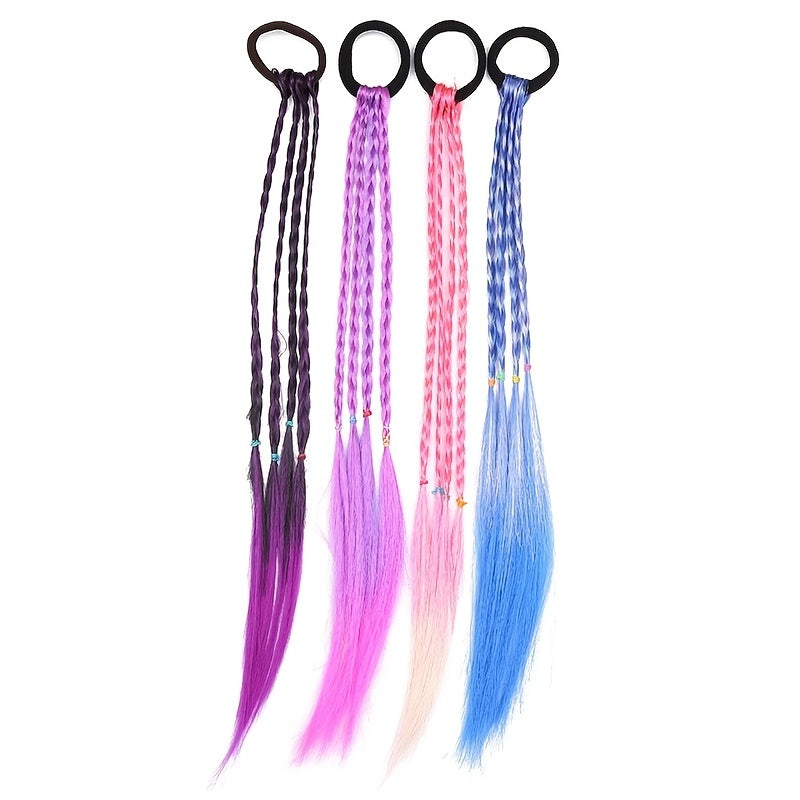 Girls Colorful Wig Ponytail Hair Band Kids Hair Accessories