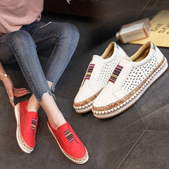 Women's Retro Flat Loafers Slip On Shoes Casual Outdoor Walking Shoes