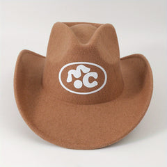 Western Cowboy Hat Y2K Solid Jazz Fedora Cap Rolled Brim Cowgirl Sun Hats