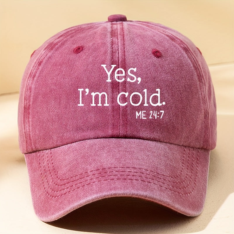 Letter Printed Baseball Cap Outdoor Sun Hat Yes I'm Cold