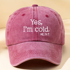 Letter Printed Baseball Cap Outdoor Sun Hat Yes I'm Cold