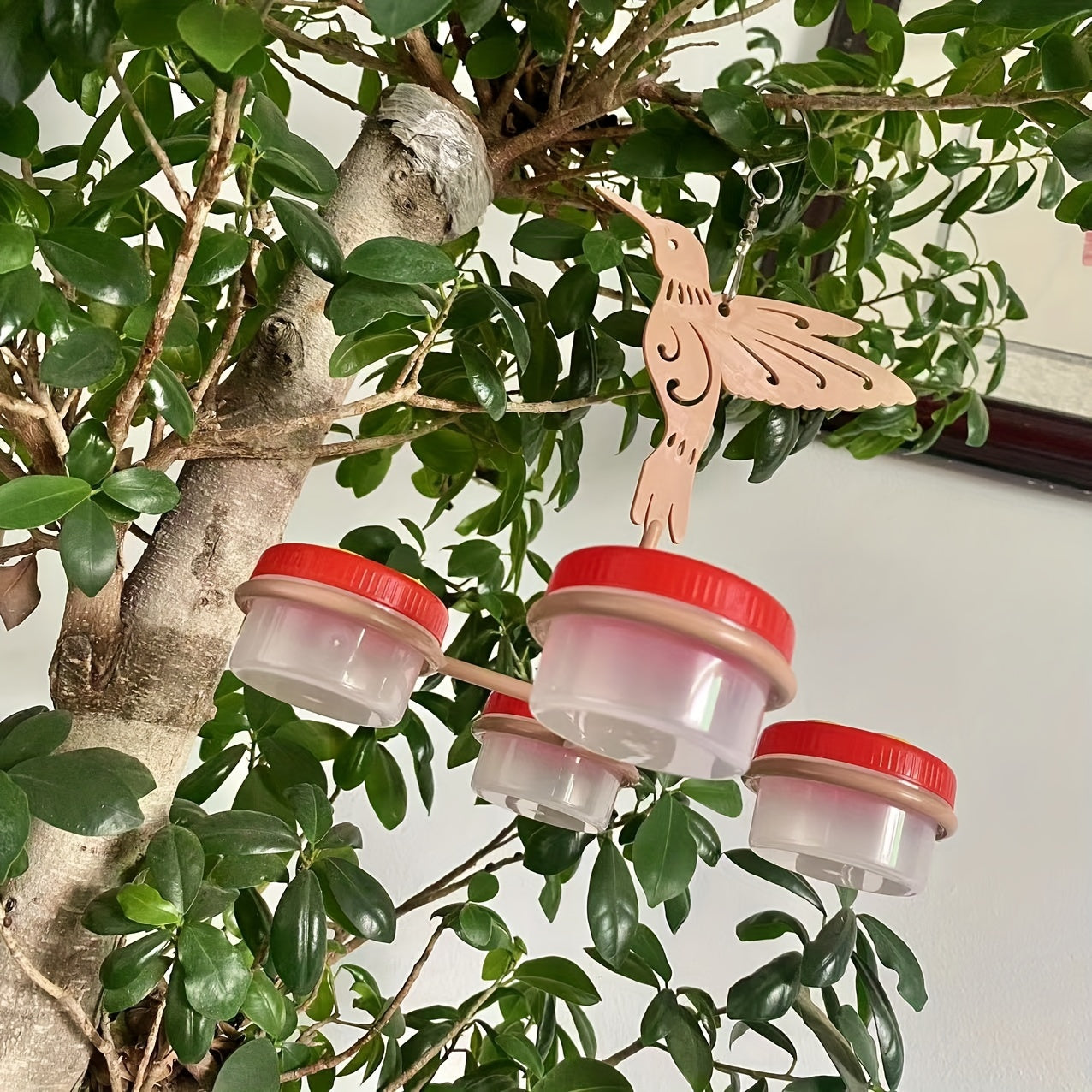 Four Cup Bird Feeder Hanging Outdoor Garden Flower Bird Feeder