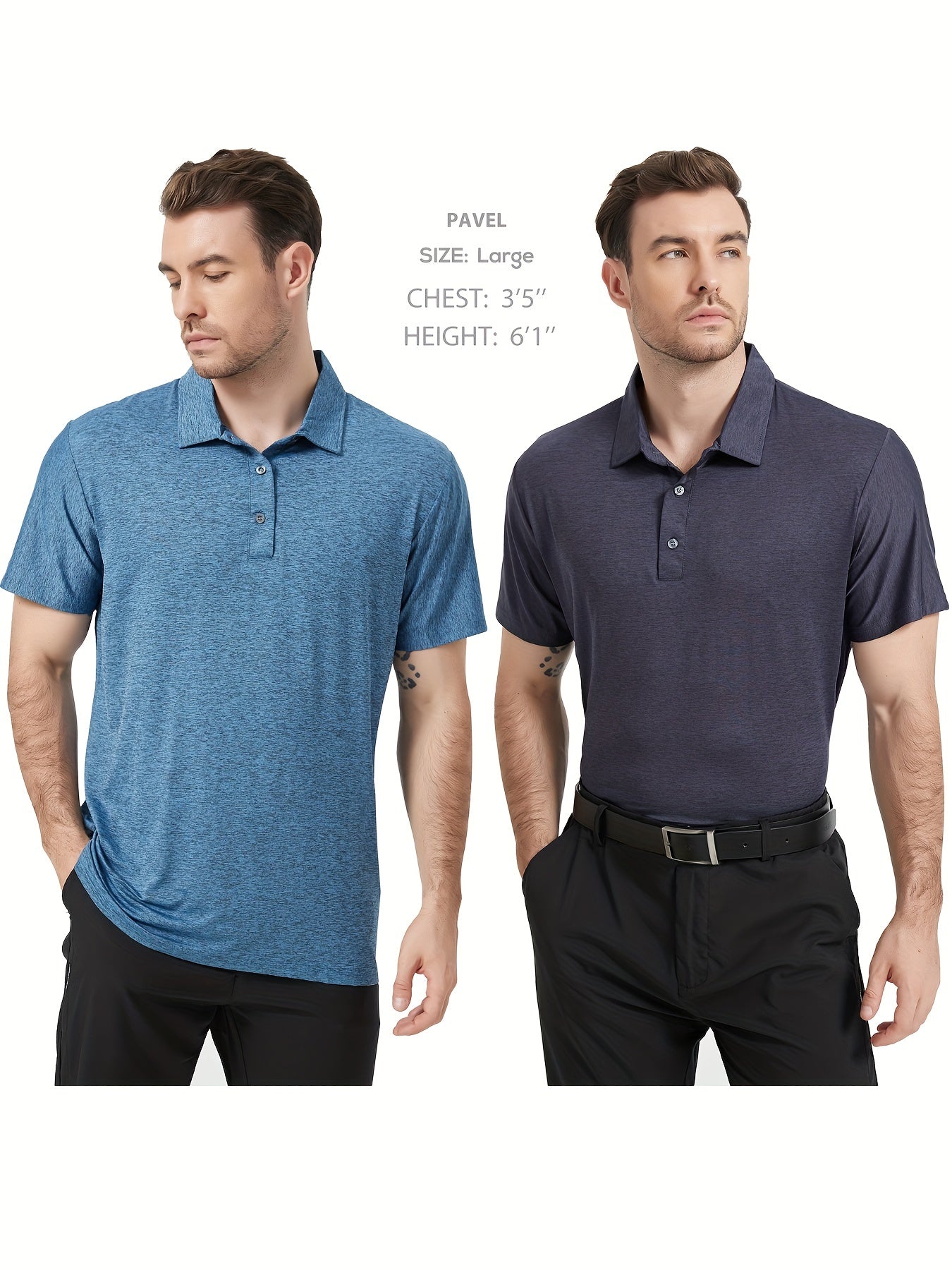 5 Pack Men's Quick Dry Golf T Shirt Performance Moisture Wicking Casual Workout