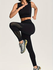 2pcs High Waisted Leggings for Women Hollow Out Breathable Workout Pants