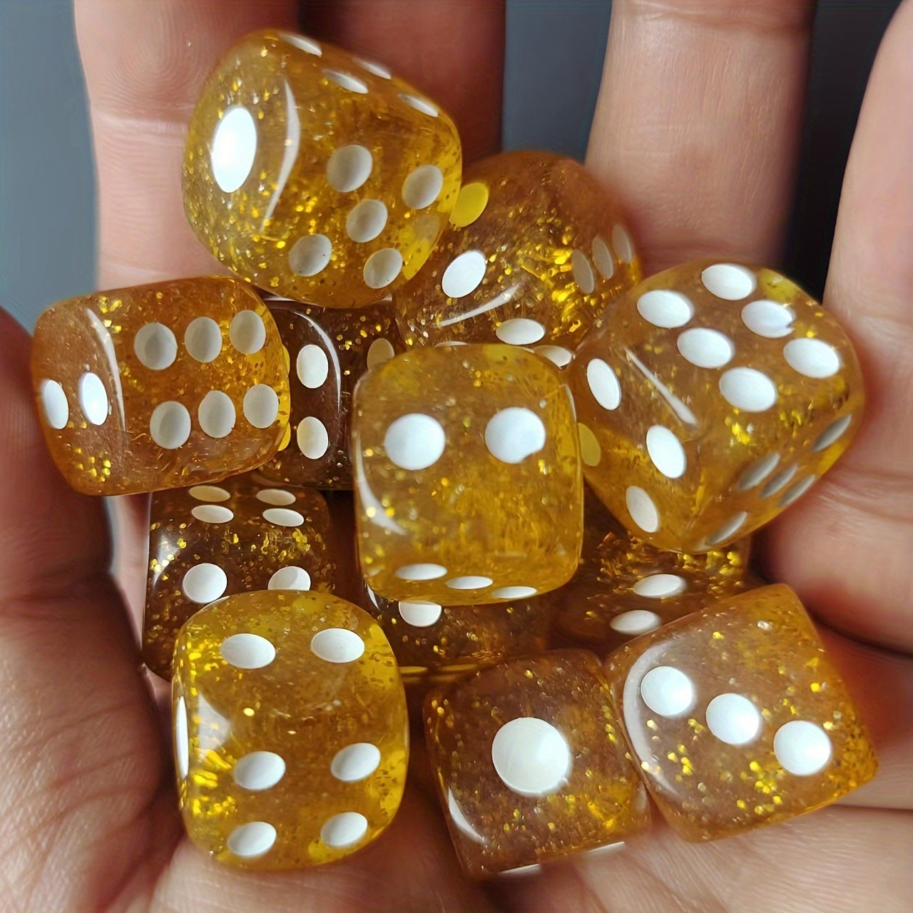 12pcs Set 16mm Transparent Crystal Dice for Party Family Games
