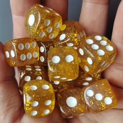 12pcs Set 16mm Transparent Crystal Dice for Party Family Games