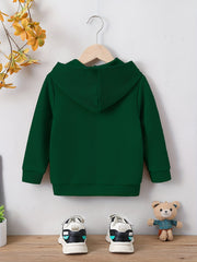 Boys Bear Pattern Hooded Sweatshirt for Spring Fall