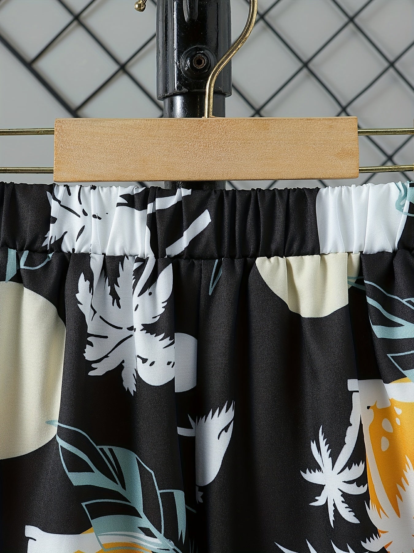 Boys Hawaiian Shirt & Shorts Set Tropical Plant Print Beach Wear Kids Summer
