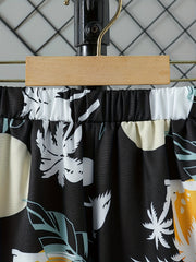 Boys Hawaiian Shirt & Shorts Set Tropical Plant Print Beach Wear Kids Summer