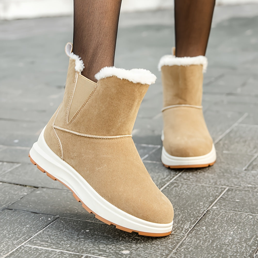 Women's Platform Snow Boots Plush Lined Short Boots
