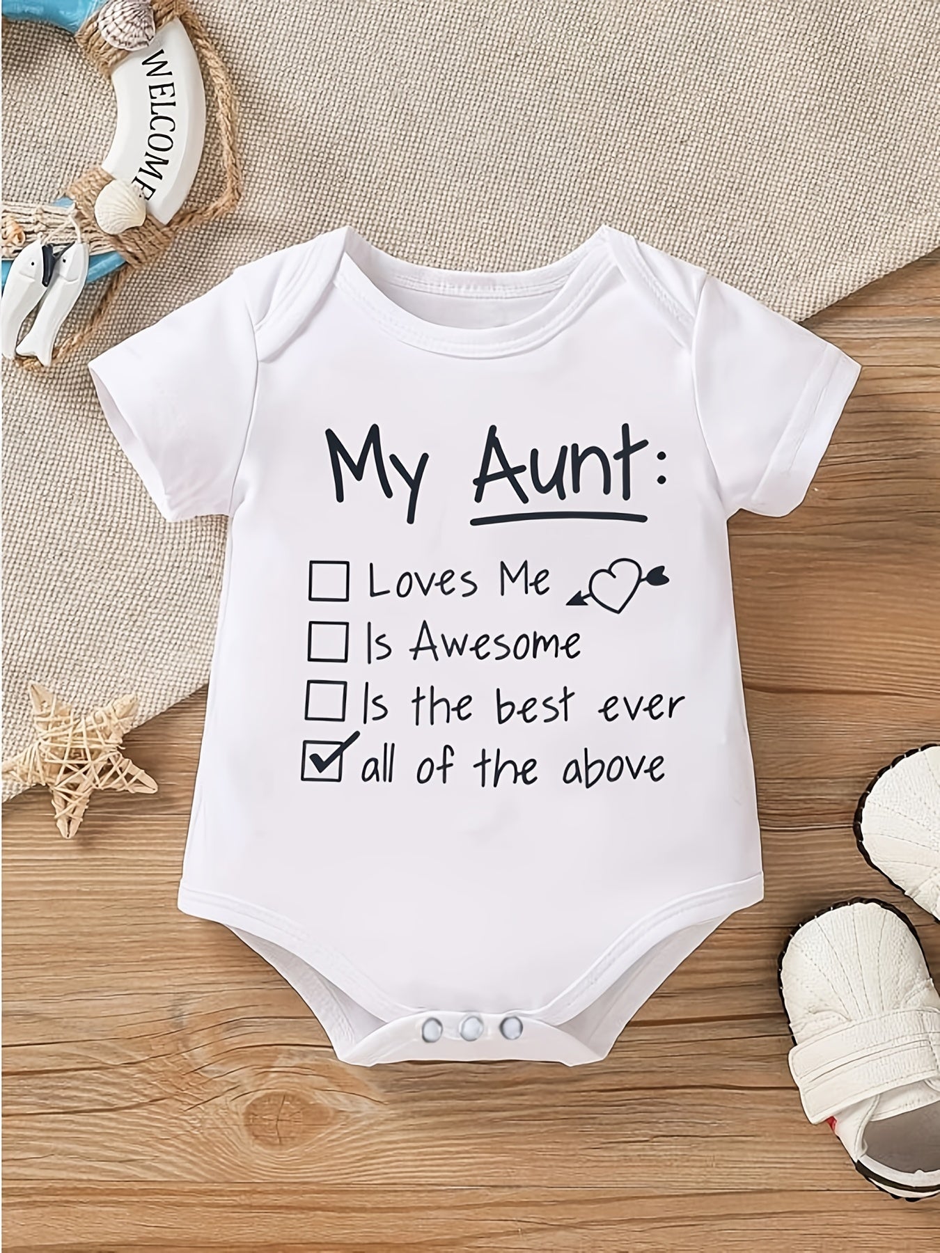Baby Boys My Aunt Short Sleeve Romper Bodysuit