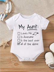 Baby Boys My Aunt Short Sleeve Romper Bodysuit