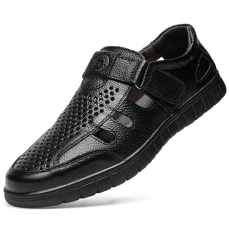 Men's Closed Toe Sandals Hook and Loop Fastener Non Slip Casual Shoes