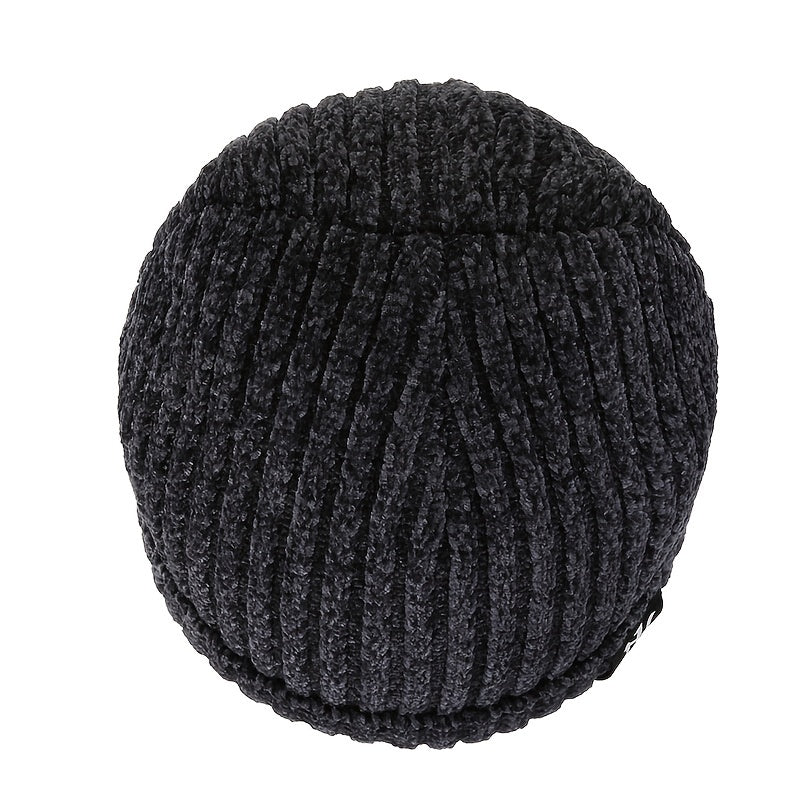 Men's Plush Knitted Hat Snow Nile Wool Line Ear Protection Youth Cold Proof