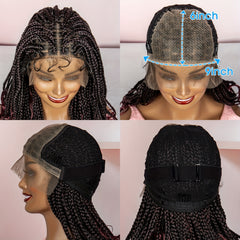 Box Braided Synthetic Wig Goddess Box Braids Lace Wig with Baby Hair